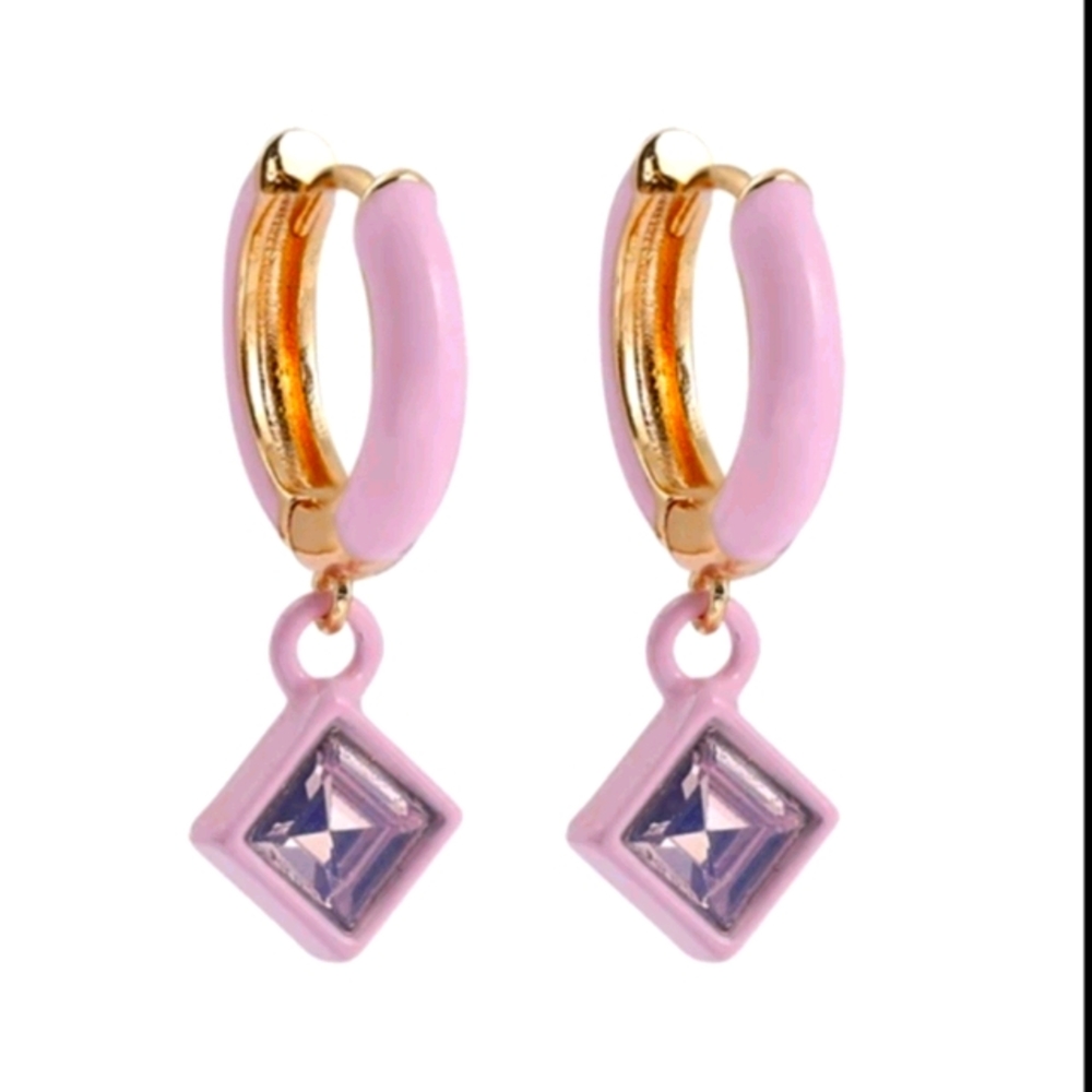Lilac angel huggies earrings